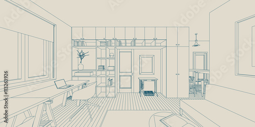 Line interior drawing