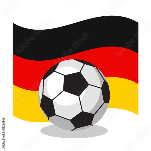 Football or soccer ball with german flag on white background. World cup. Cartoon ball. Concept of championship  league  team sport. Game for kids and adults. Cheering and sport fans concept.