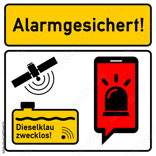 ws4 WarnSign - Tankalarm mit stiller SMS-Alarm-Meldung und GPS-Satellitenortung - LKW Tank - Quadrat - g4441 photo