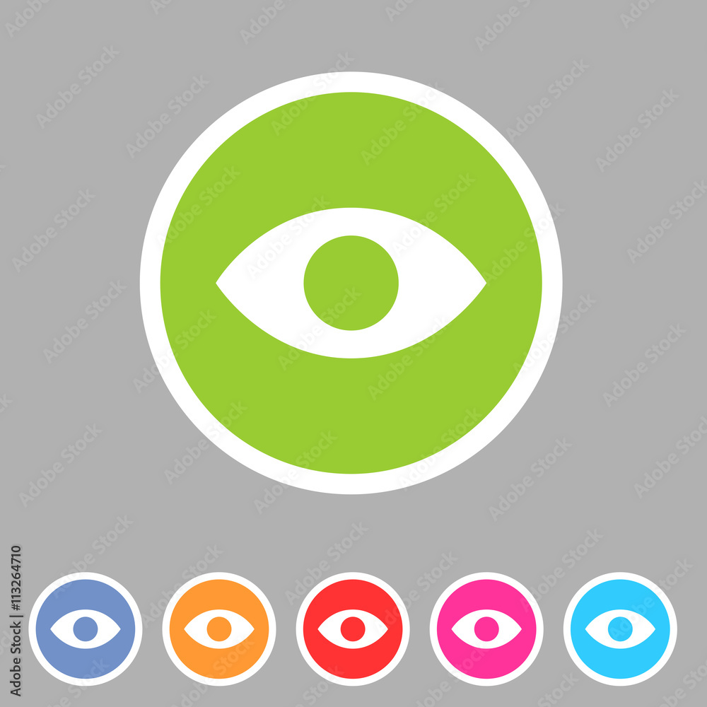 Eye, watch, visitor icon flat web sign symbol logo label Eye, watch, visitor icon flat web sign symbol logo label