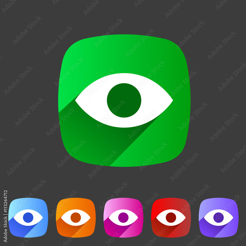 Eye, watch, visitor icon flat web sign symbol logo label Eye, watch, visitor icon flat web sign symbol logo label
