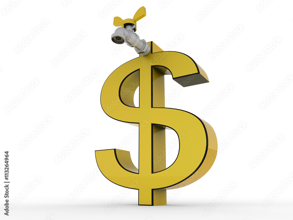 Dollar sign with a tap Dollar sign with a tap