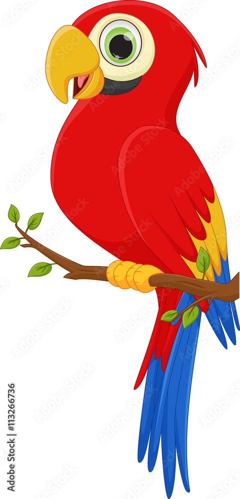 Naklejka premium cute macaw bird cartoon