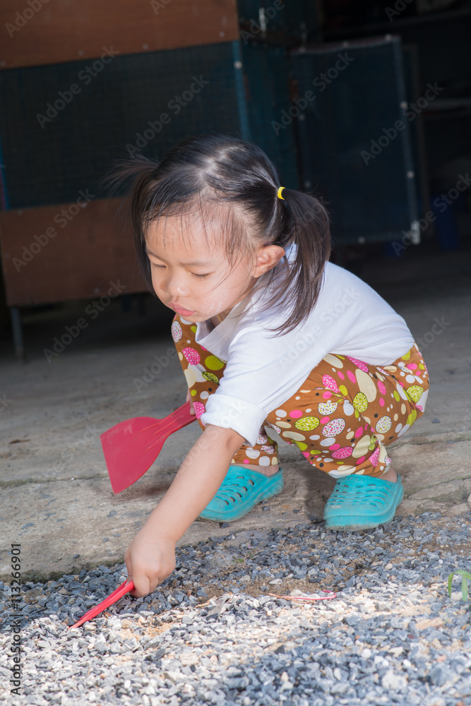 Fototapeta premium Kids playing on the ground. ..