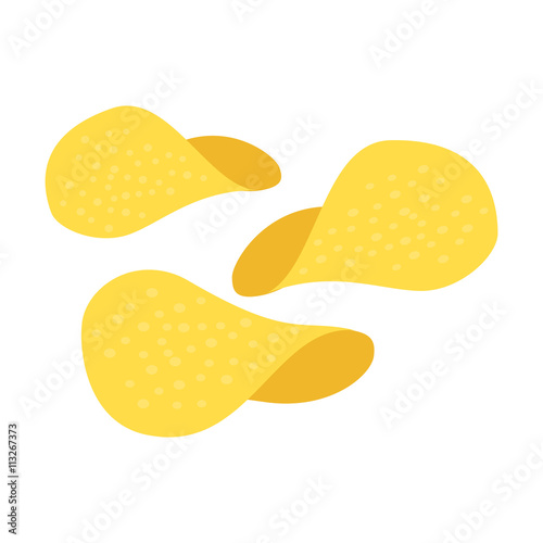 Chips vector icon in cartoon style for web