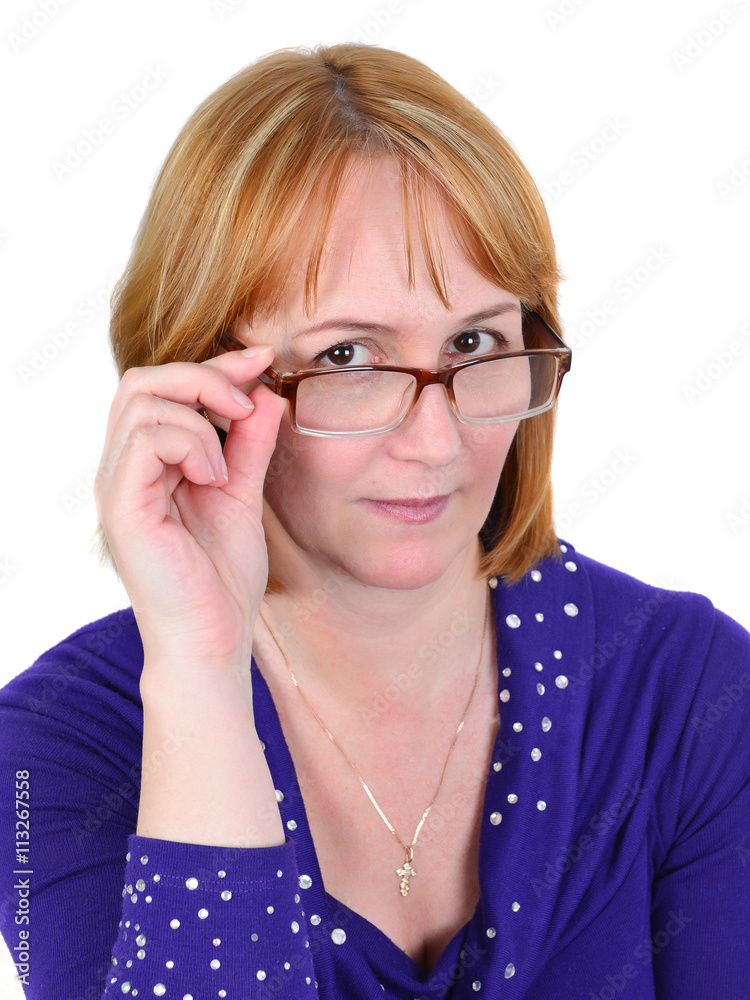 Woman wearing  glasses