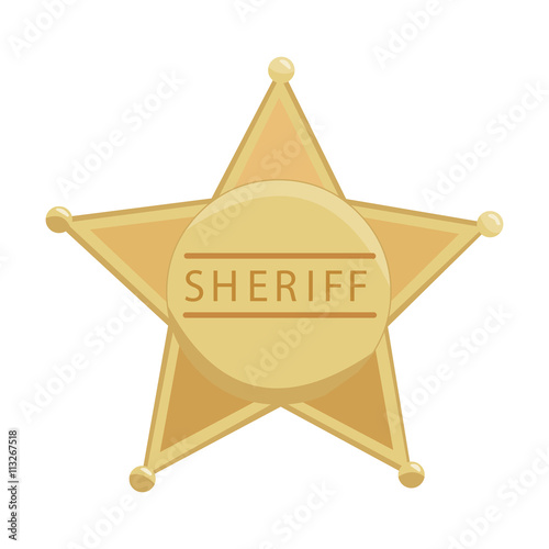 Sheriff icon cartoon. Singe western icon from the wild west set.