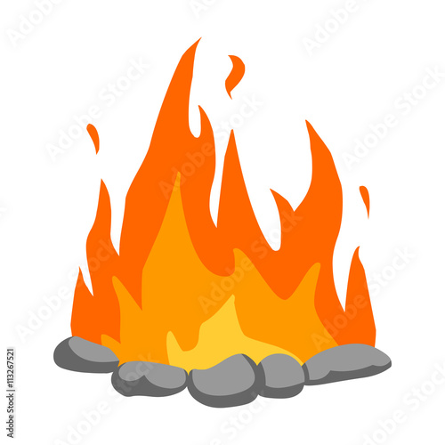 Bonfire icon cartoon. Singe western icon from the wild west set.