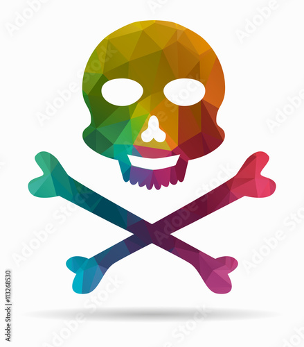 skull poly icon