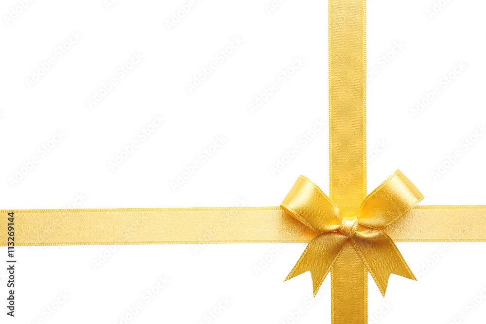 Yellow ribbon on white background Yellow ribbon on white background