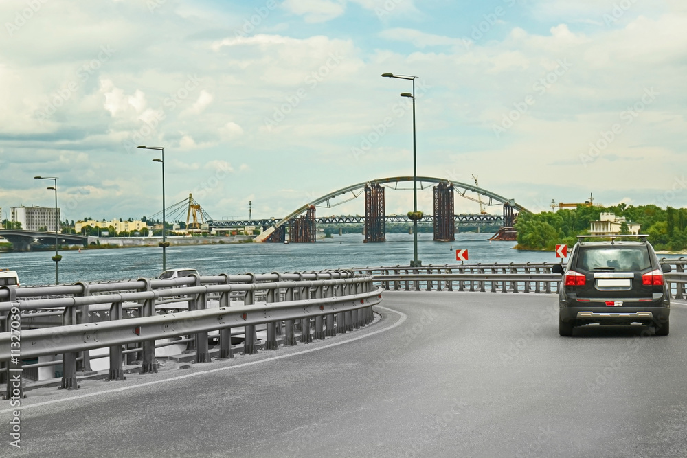 custom made wallpaper toronto digitalModern bridge in big city