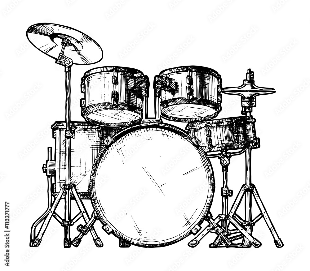Fototapeta premium illustration of drum kit
