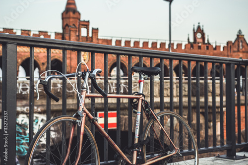 Photography bike on the riverside of the Spree in the center Berlin