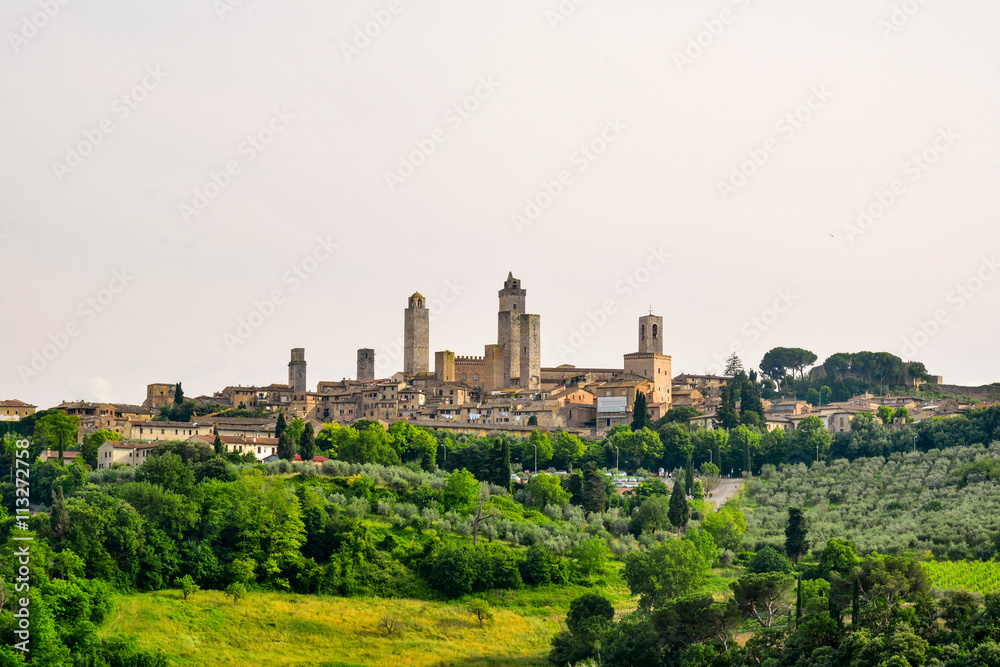 View of the ancient town of San Gimignano in Tuscany, Italy