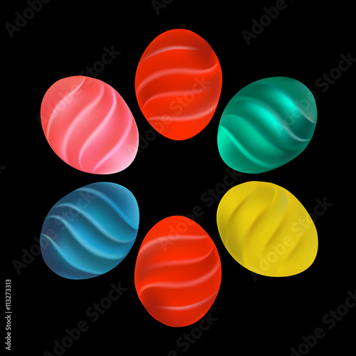 colorful fruit jelly candies isolated on black background