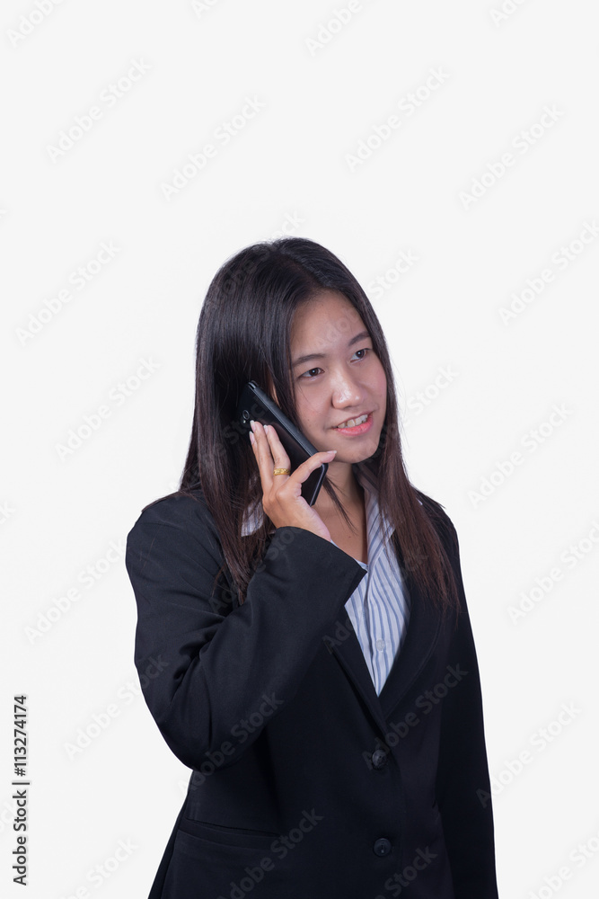 Business woman is using a smart phone. Business woman is using a smart phone.