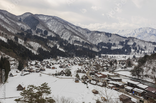 Historic Villages of Shirakawa-go in a snowy day