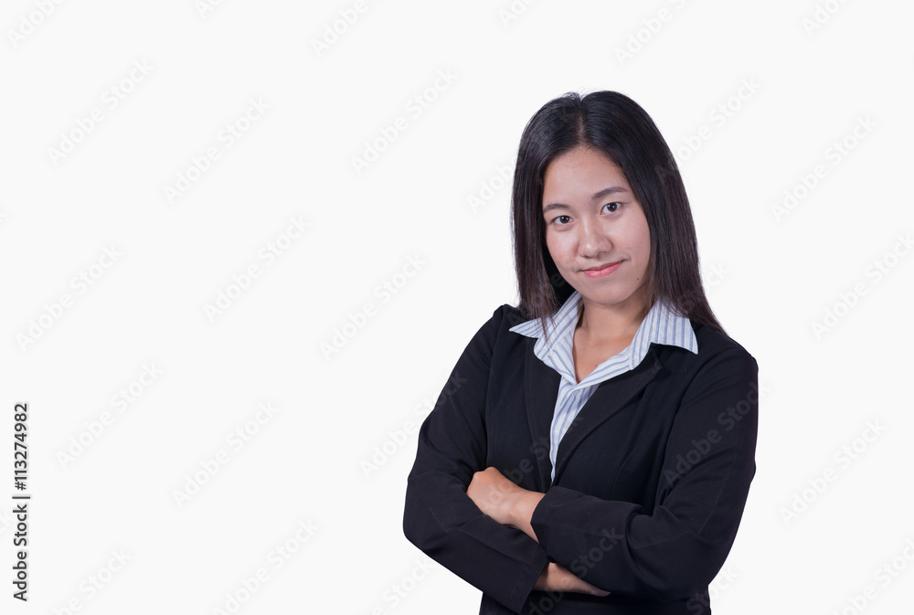 Protrate of business woman. Have free space for text input. Protrate of business woman. Have free space for text input.