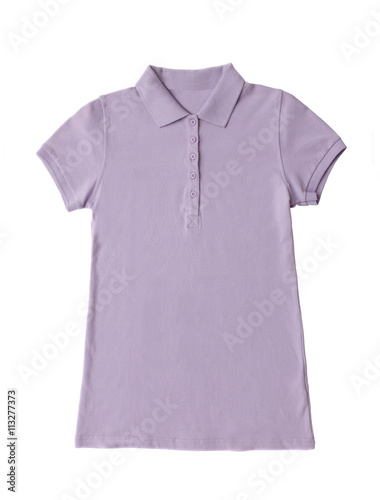 purple woman polo shirt isolated on white background