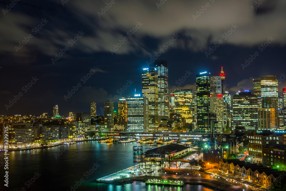 Sydney downtown at night