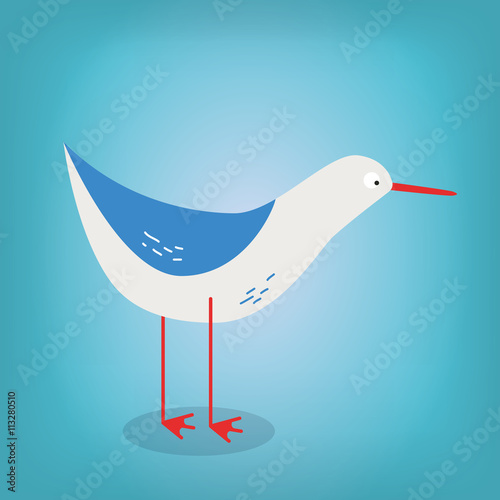 cute Seagull in a flat style