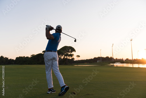 golfer hitting long shot