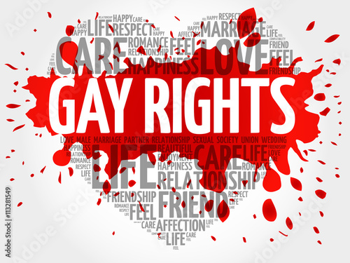 Gay rights concept heart word cloud photo