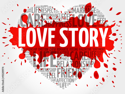 Fotografía Love Story concept heart word cloud
