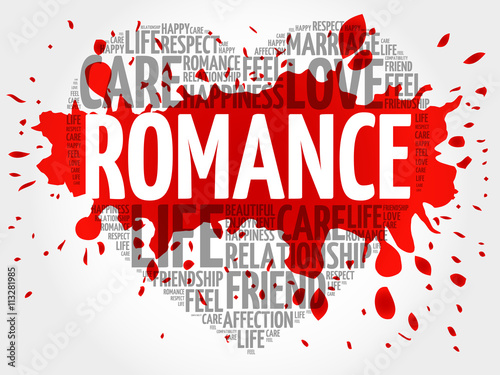 Fotografi Romance concept heart word cloud