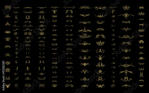 Wicker lines and old decor elements in vector.