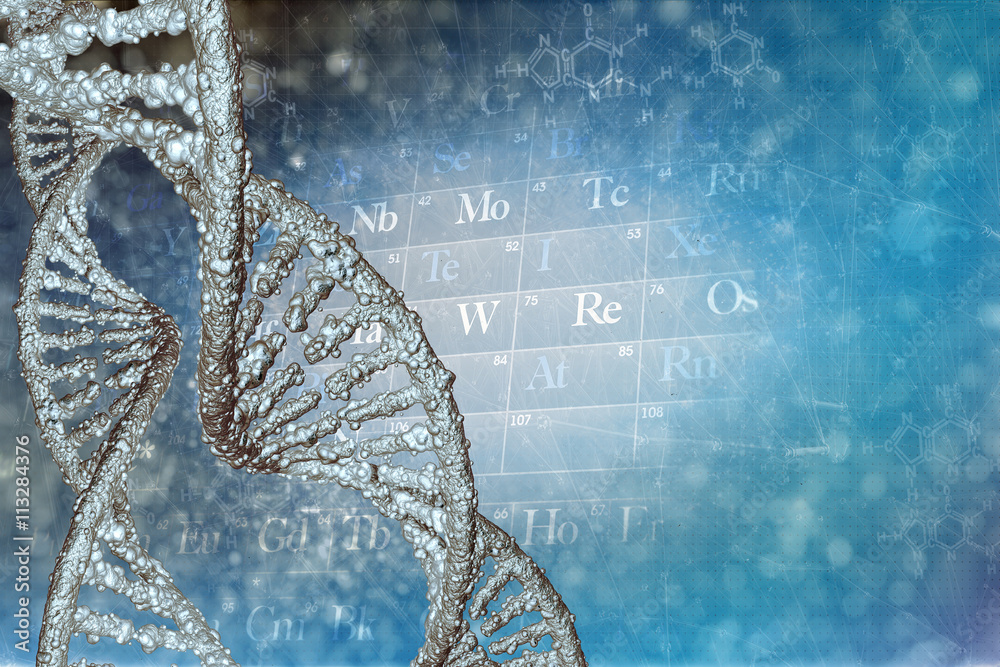 Fototapeta premium DNA molecules on the beatiful backdrop