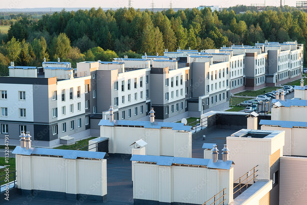 Fototapeta premium view of the residential area with houses