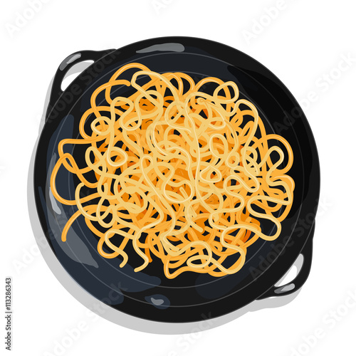 Pasta. Spaghetti in plate.