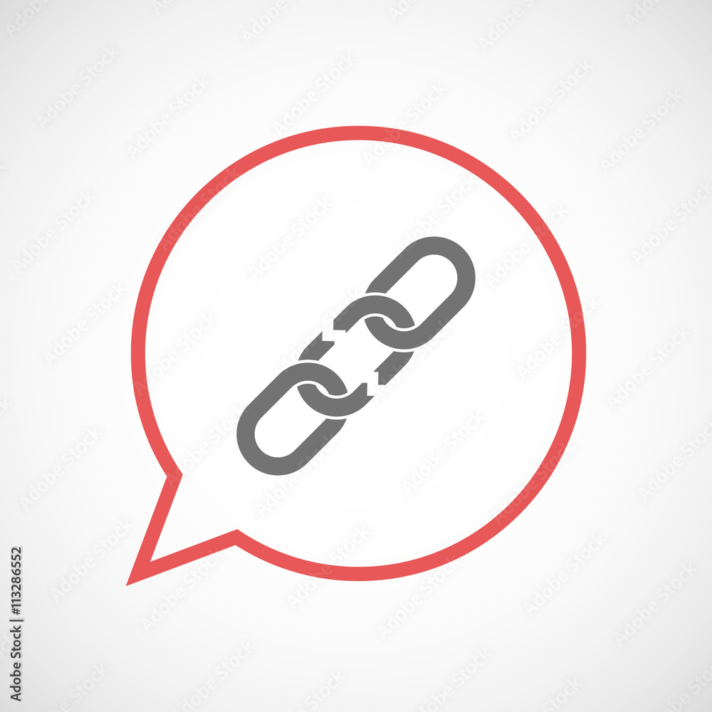 Isolated comic balloon with a broken chain Isolated comic balloon with a broken chain