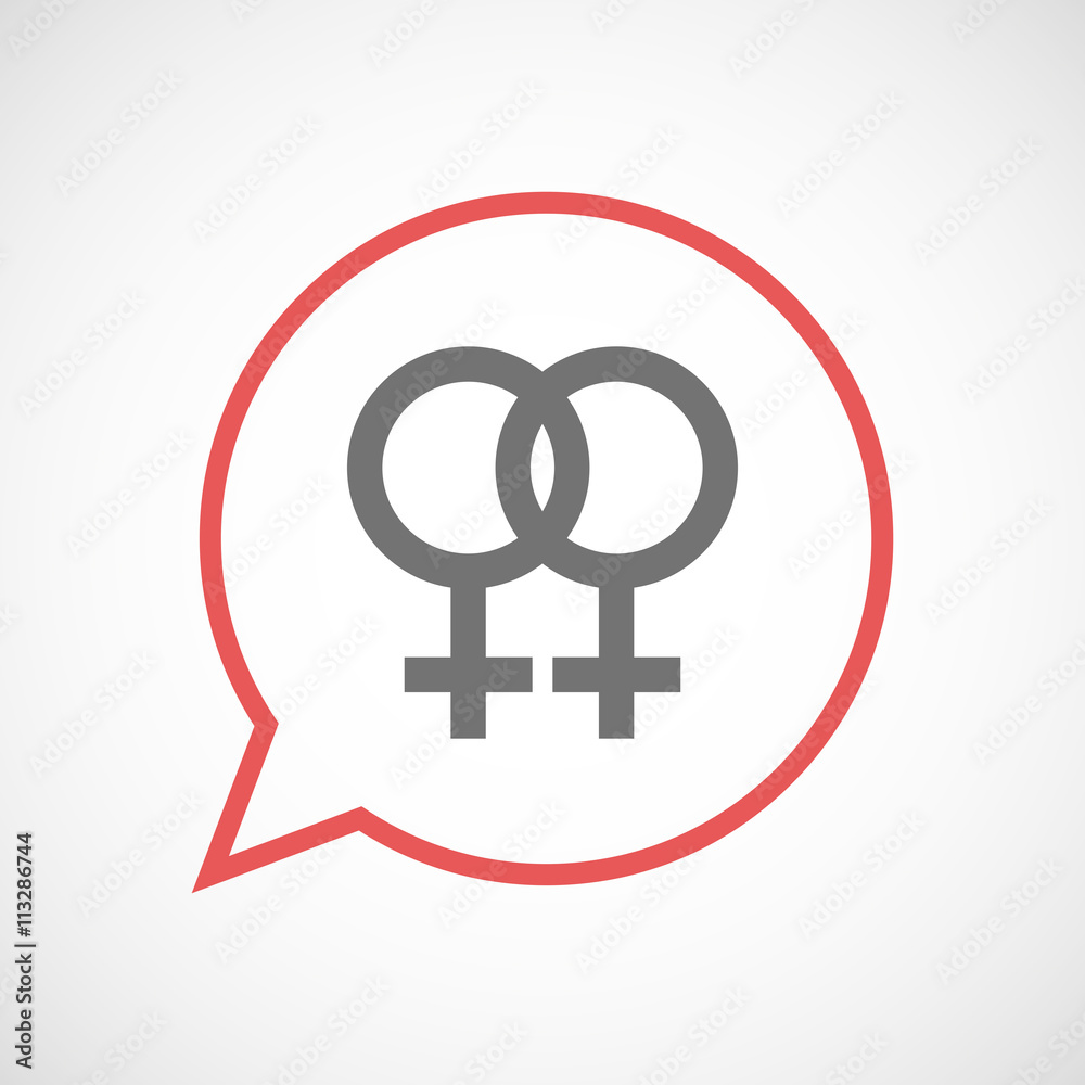 Isolated comic balloon with a lesbian sign Isolated comic balloon with a lesbian sign