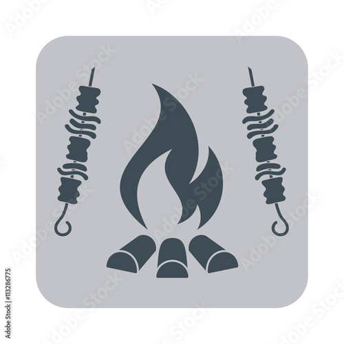 Grilled shashlik kebab icon