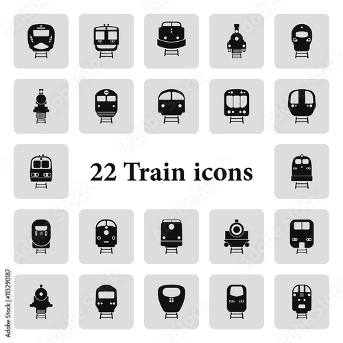 Set of transport icons - Train front, vector illustration