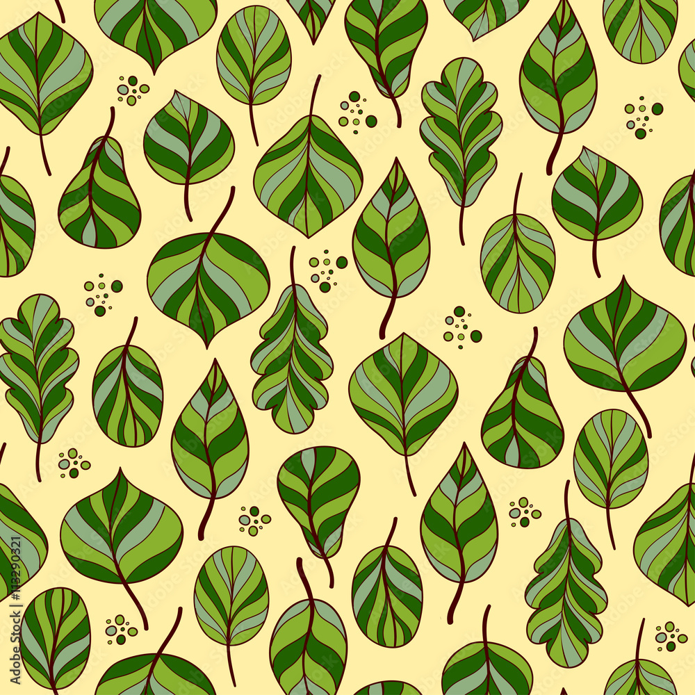 Vector seamless pattern with leaves Vector seamless pattern with leaves