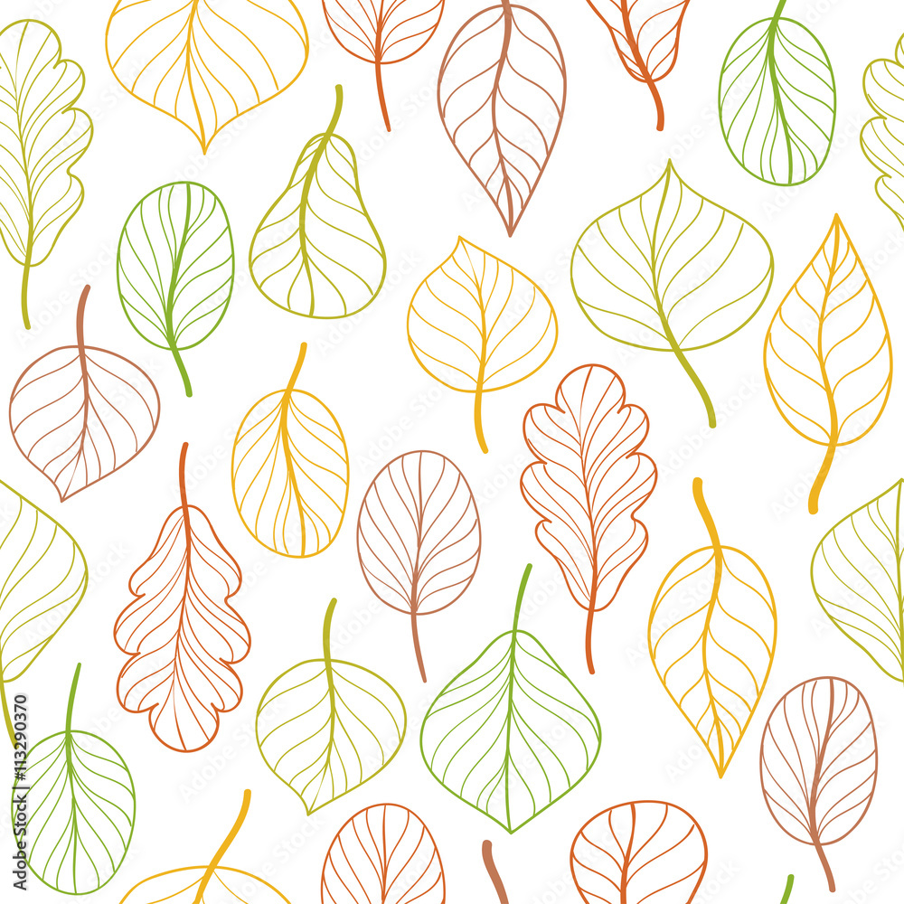 Obraz premium Vector seamless pattern with leaves