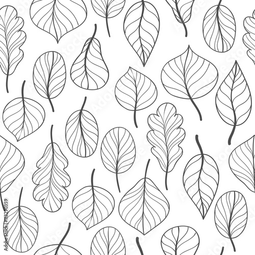 Vector seamless pattern with leaves © iromanova1983