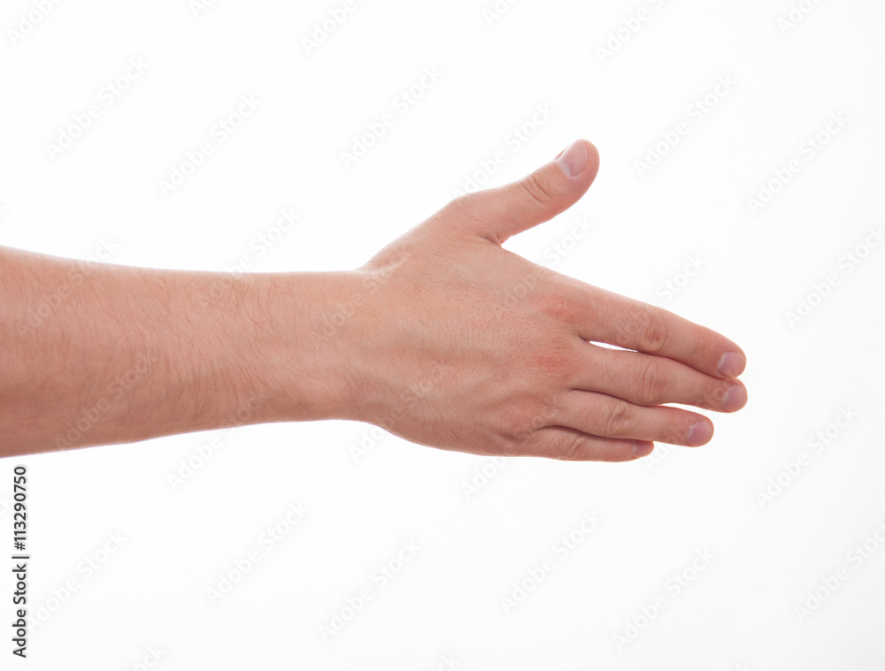 Male hand showing a gesture of a support Male hand showing a gesture of a support