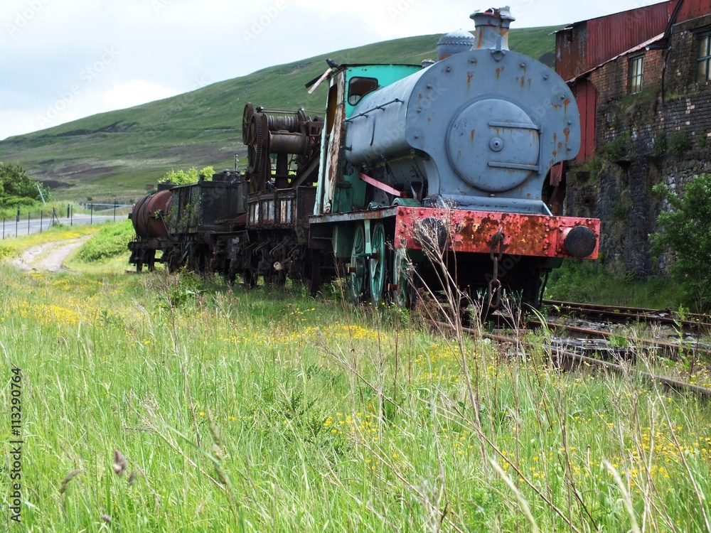 Naklejka premium Braenavon Steam locomotive now unusable that used to pull wagon loads of coal to markets