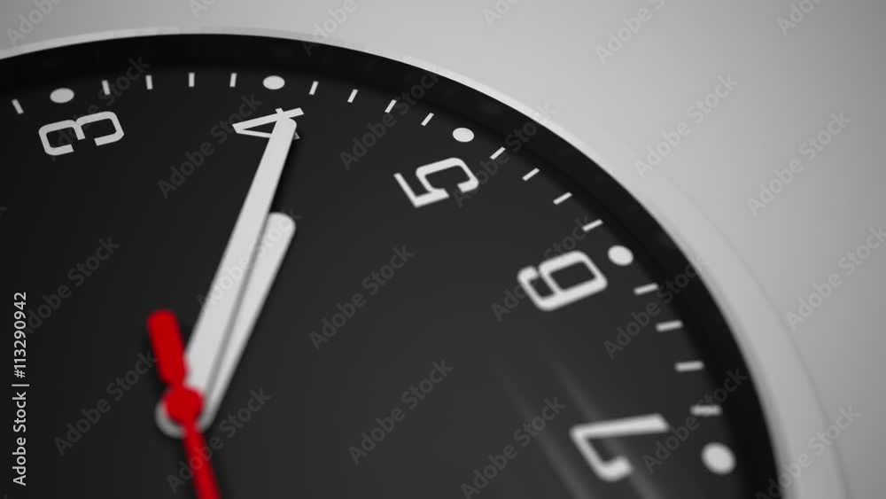 Close up time lapse rotation shot of clock with black clock dial. 4K footage Close up time lapse rotation shot of clock with black clock dial. 4K footage