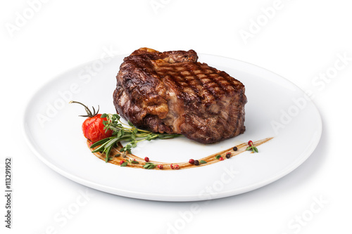 Grilled beef steak photo