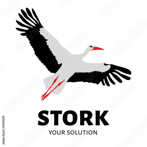 Vector logo the stork. Brand's logo in the form of a stork
