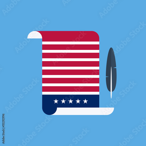 United States Declaration of Independence flat style design vector illustration.