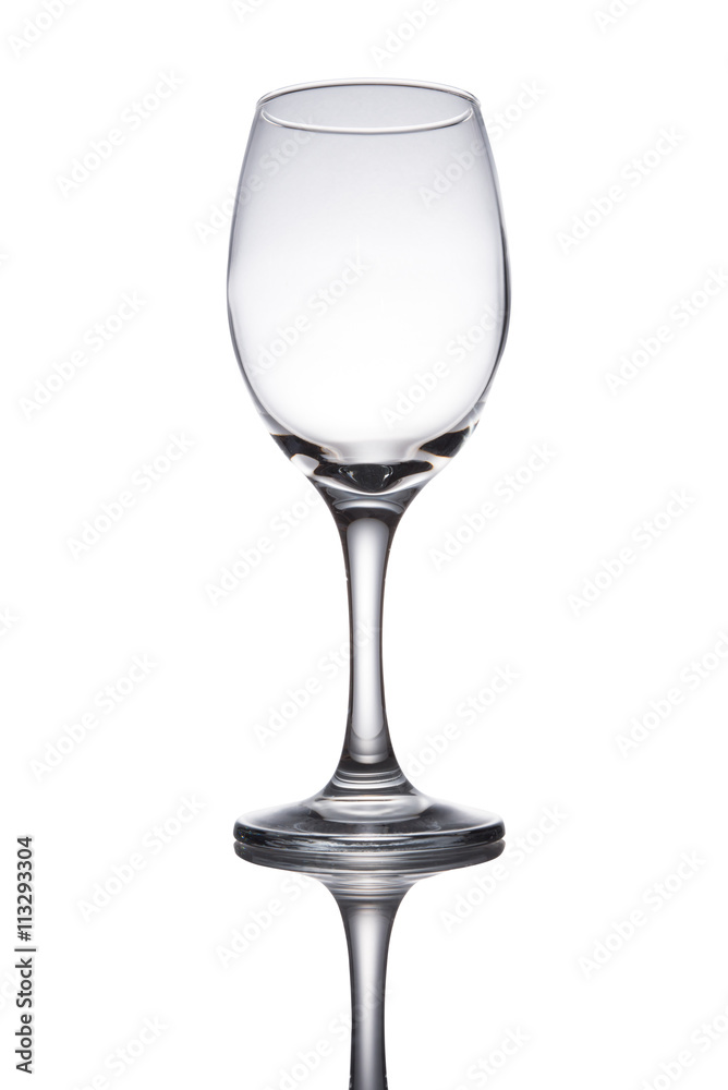 Empty wine glass. isolated on a white background Empty wine glass. isolated on a white background