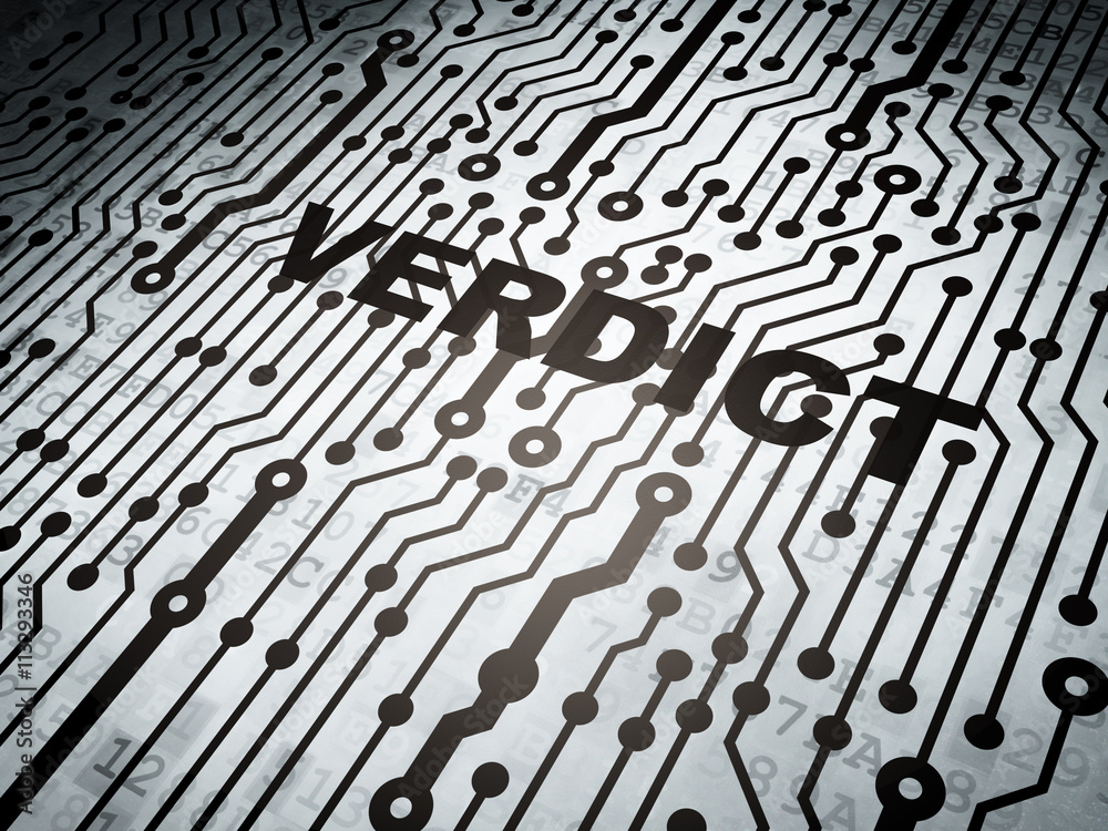 Fototapeta premium Law concept: circuit board with Verdict