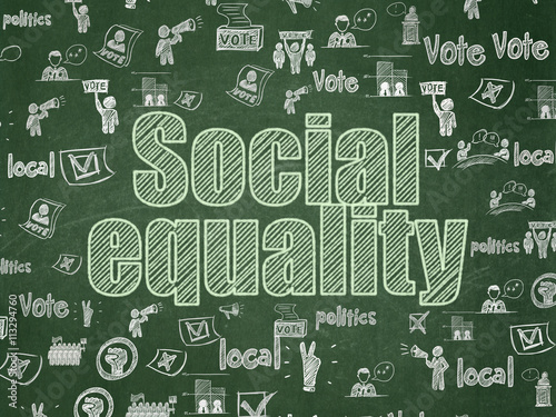Political concept: Social Equality on School board background