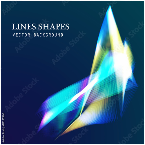 Lines shapes light abstract on blue dark background. Vector expanding light. Smooth abstract background with a slight glow effect and a space for your text or images